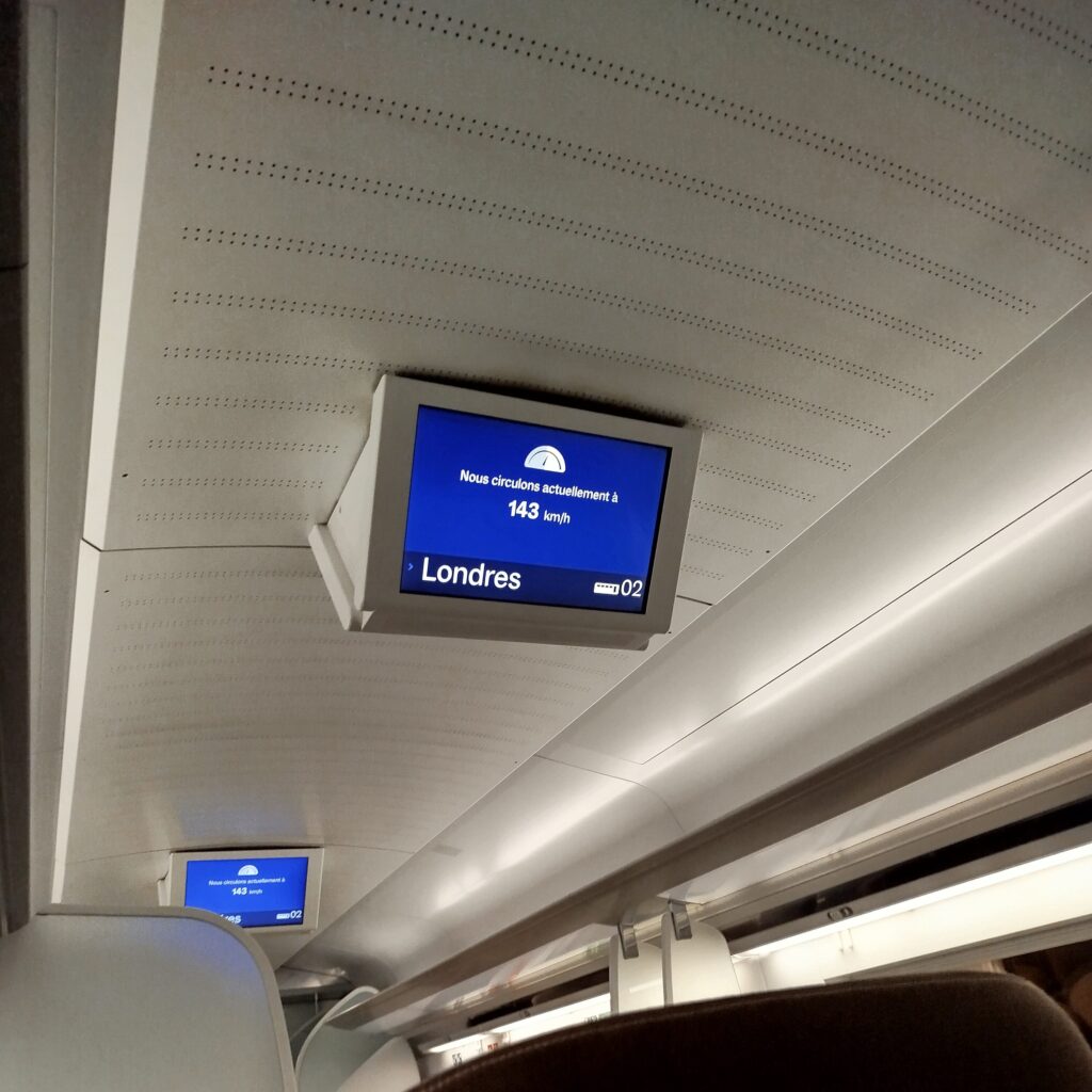 Vitesse dans l'eurostar